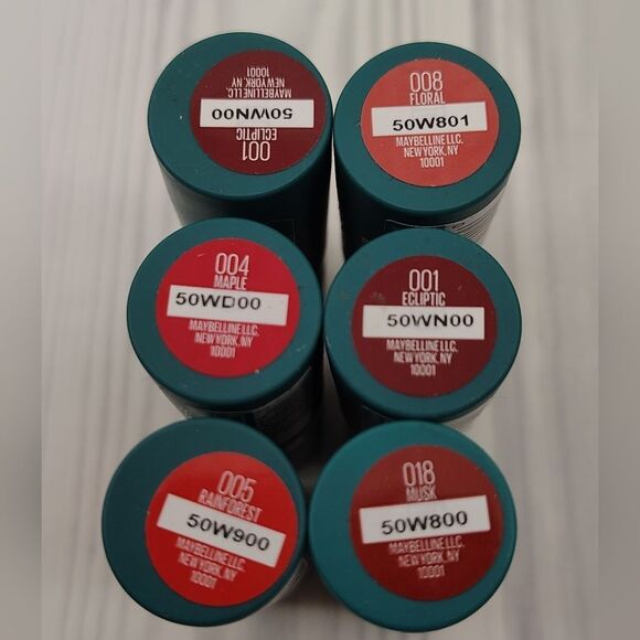 Maybelline Lipstick Collection Green EdItion Makeup 6 Pieces - Picture 1 of 5